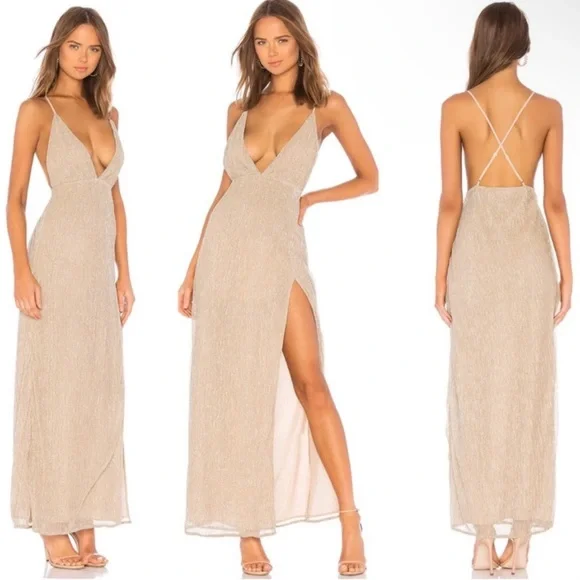 superdown hailee high slit maxi dress Moonlit High Slit Maxi Dress